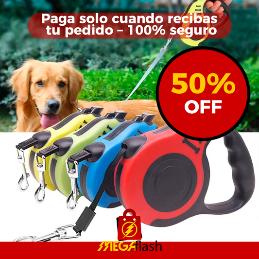 Correa Retráctil de 5 Metros para Mascotas – Más libertad y control en tus paseos